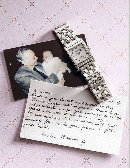 Le billet de Palmiro Monti adressé à la naissance de sa petite-fille Ginevra, qui a aujourd'hui rejoint Eberhard & Co.