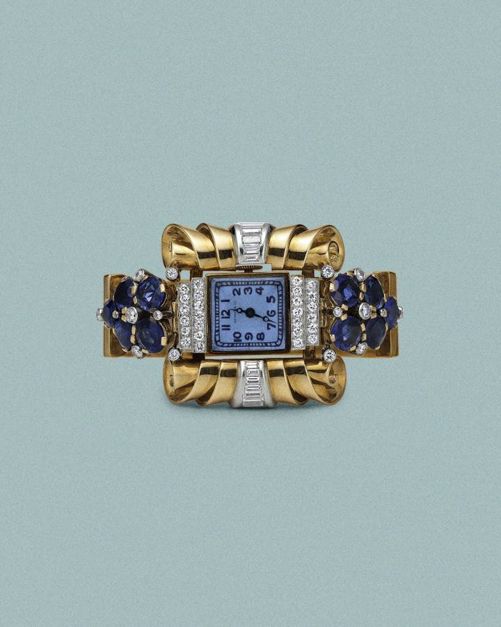 Une sélection de modèles d'archive de la «première ère horlogère» de Tiffany & Co, datant respectivement de 1889, 1895, 1924 et 1939.