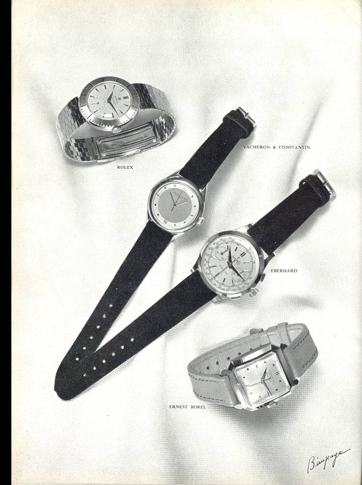 Eberhard & Co. parmi les plus belles marques de l'horlogerie suisse, dans les pages d'Europa Star, 1951-1953.