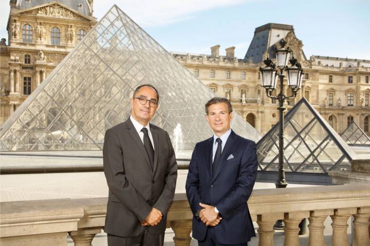 Jean-Luc Martinez, président-directeur du musée du Louvre, et Louis Ferla, CEO de Vacheron Constantin