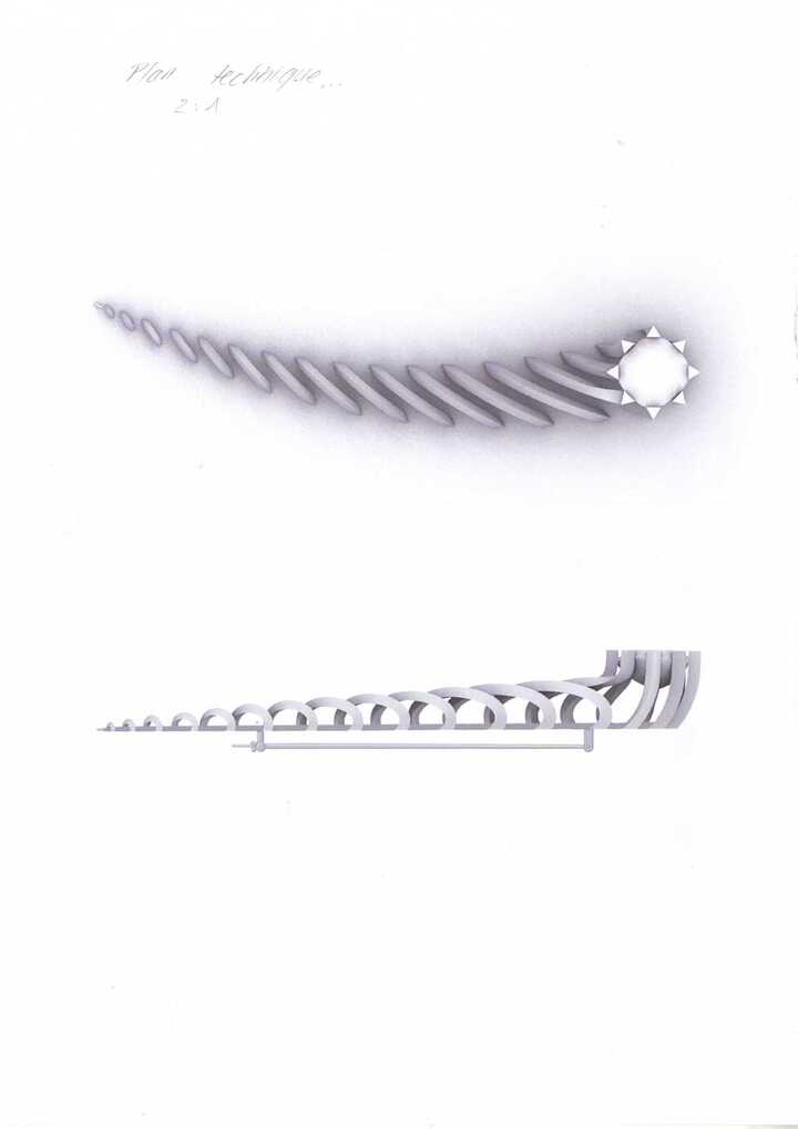 Dessin final de la broche Sparkling Star de Fanny Lienhard qui a remporté le Concours Bucherer Fine Jewellery