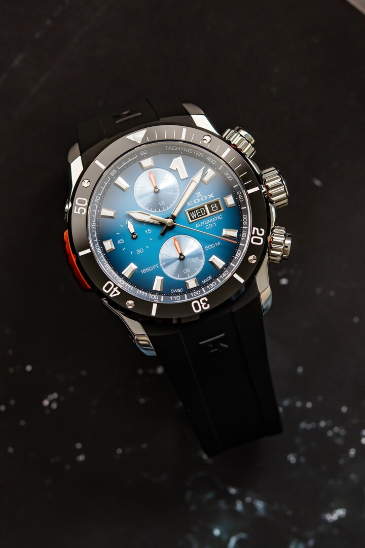 De la Delfin de 1961 à l'Hydro-Sub et aujourd'hui à la CO-1, Edox n'a cessé de se pencher sur l'amélioration de l'étanchéité, un trait caractéristique.
