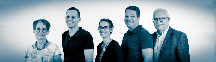 De gauche à droite: Isabelle Droz, Benoit Steinmann, Ophélie Steinmann, Lucien Steinmann, Pierre-Albert Steinmann