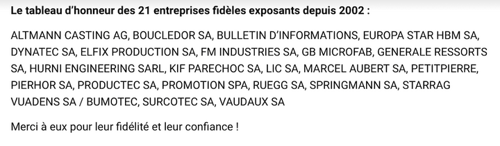 Europa Star et le Bulletin d'informations font partie des entreprises fidèles exposantes depuis 2002.