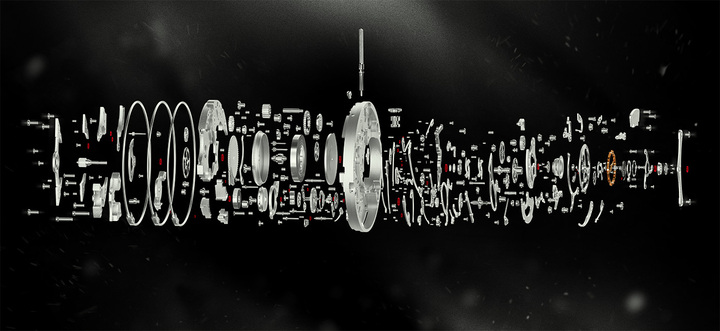 Eclaté du mouvement Concepto 8600, un Tourbillon Répétition Minute