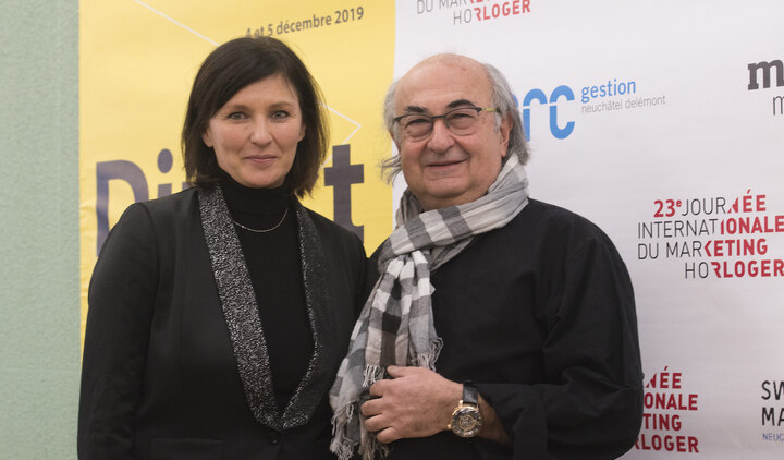 Laetitia Vifian Benoit (Présidente de l'Association des Journée de Marketing) et Kalust Zorik (co-fondateur de l'Association des Journées de Marketing)
