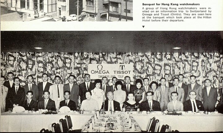 Des horlogers hongkongais sont invités par Omtis (fondée par Marc Croset, représentant d'Omega et Tissot dans la métropole) pour un tour de Suisse dans les années 1960.