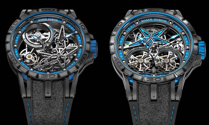 Roger Dubuis Excalibur Spider Pirelli Double tourbillon volant et Excalibur Spider Squelette Automatique