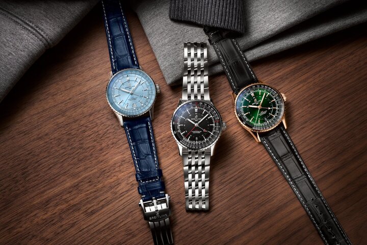 Pour ses 140 ans, Breitling rend hommage aux icônes de l'aviation et de l'aérospatial avec le lancement de nouveaux modèles: la Navitimer GMT et Automatic 41, et une Cosmonaute à remontage automatique en édition limitée.