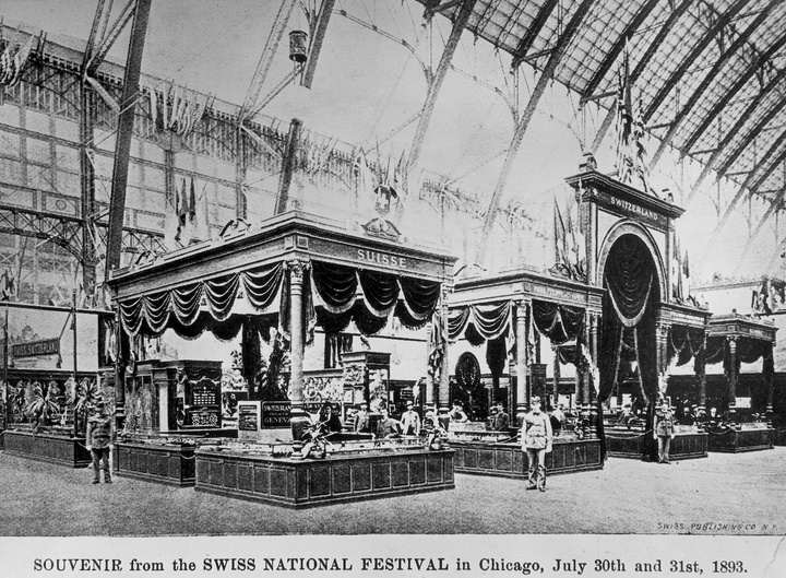Souvenir de la Fête nationale suisse à Chicago, les 30 et 31 juillet 1893. Archives Tissot.