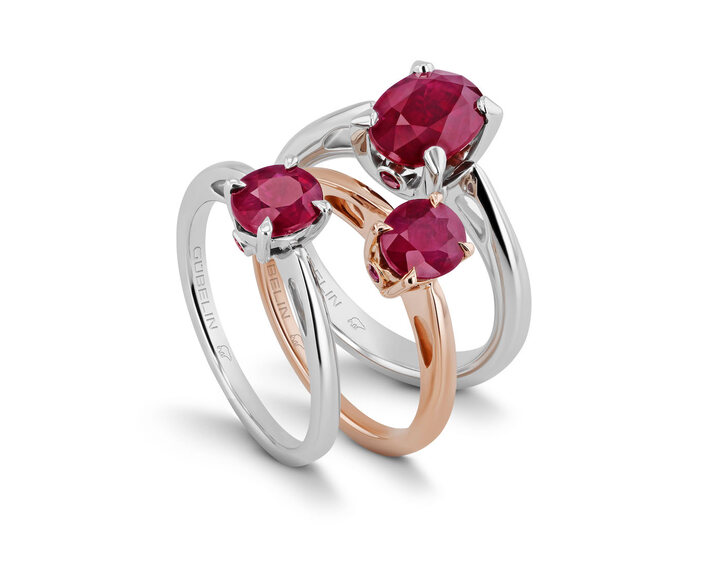 Joaillerie Gübelin, bagues Greenland serties de rubis 