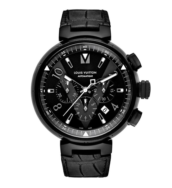 LOUIS VUITTON, TAMBOUR ALL BLACK CHRONOGRAPHE