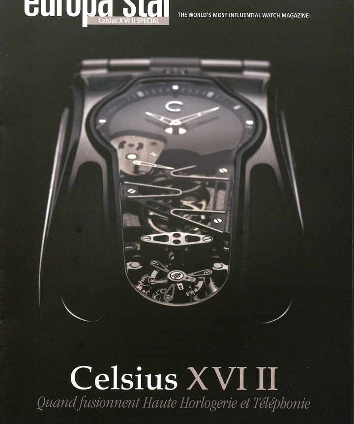 Avant MELB Holding, Edouard Meylan a tanné son cuir d'entrepreneur avec l'aventure Celsius, celle d'un téléphone mécanique très haut de gamme, présenté ici dans Europa Star en 2010. 
