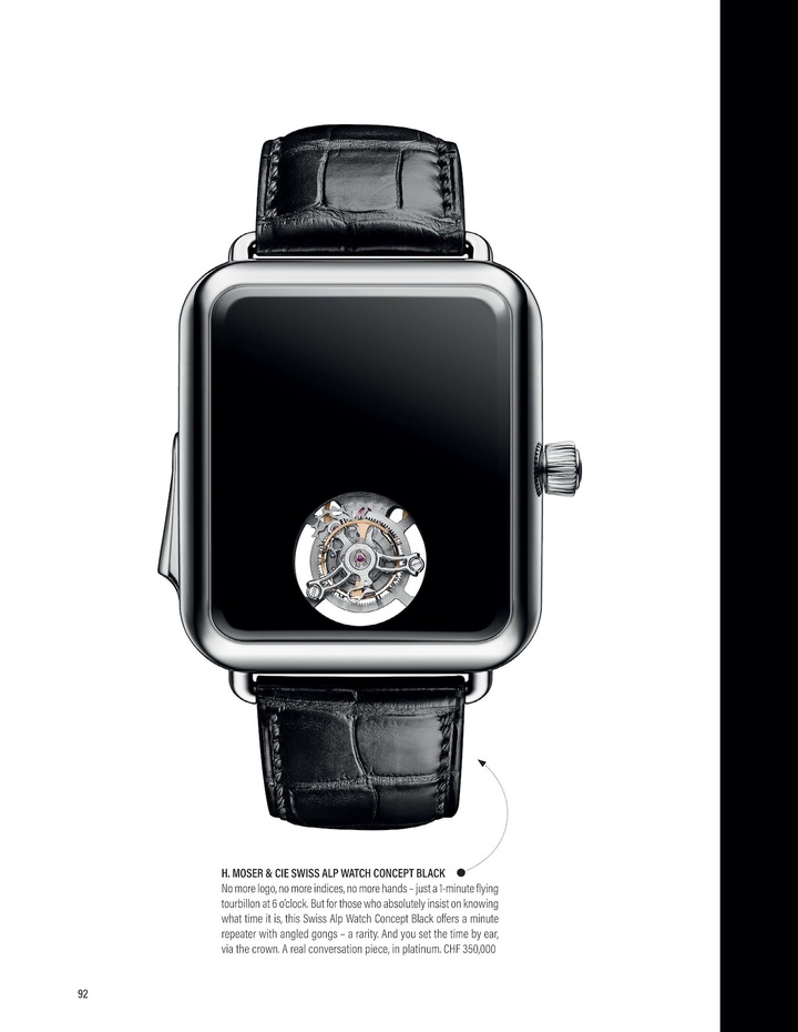 La Swiss Alp Watch fait partie de ces modèles conceptuels audacieux qui ont propulsé H. Moser & Cie sous les feux de la rampe au cours de la seconde moitié des années 2010. Ici une image d'archive tirée d'Europa Star datant de 2019. Depuis lors, la marque – dont la taille a été multipliée par dix – s'est quelque peu assagie, tout en conservant un caractère résolument expérimental.