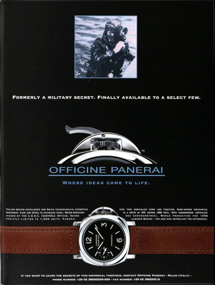 Panerai advertisement from 1999
