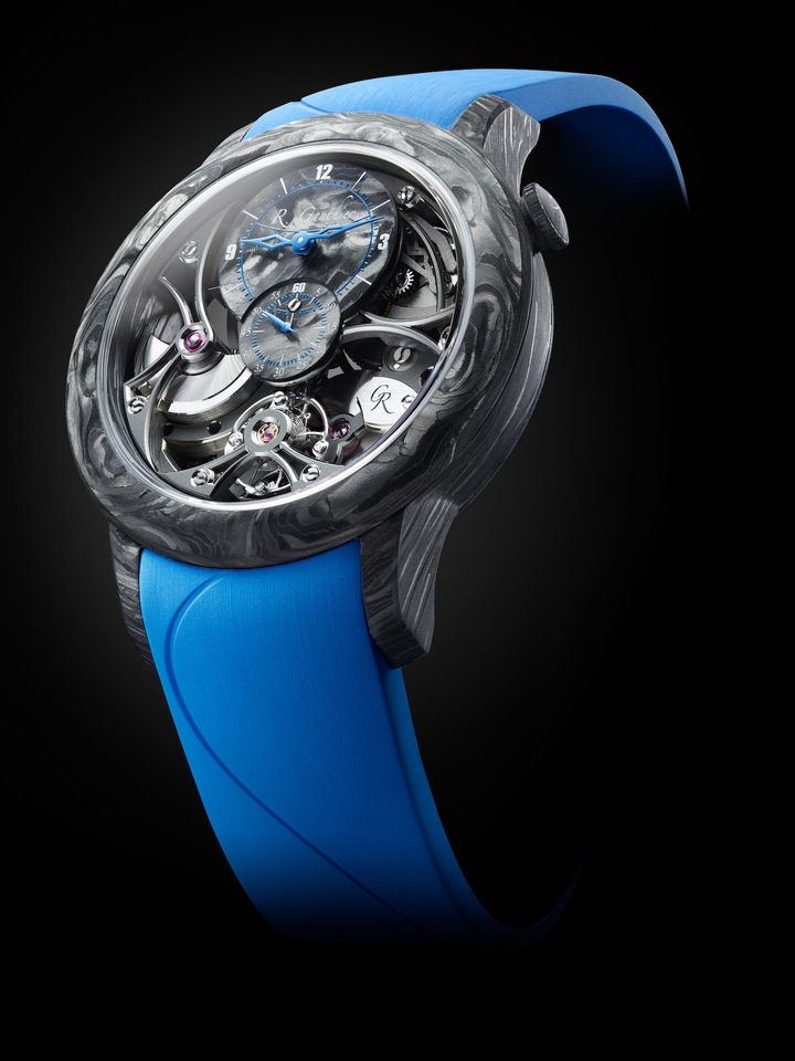 Boîte en Carbonium sur la Romain Gauthier Micro-rotor Squelette