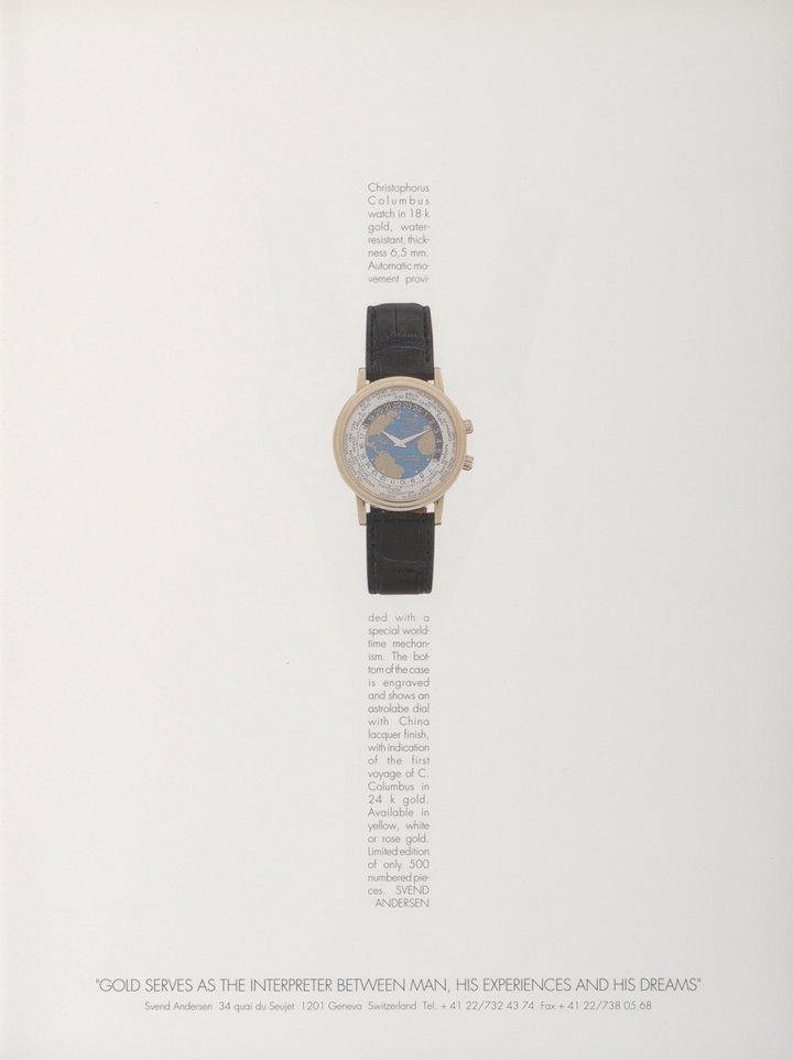 Le modèle Christophorus Colombus aux Heures du Monde est lancé en 1992.
