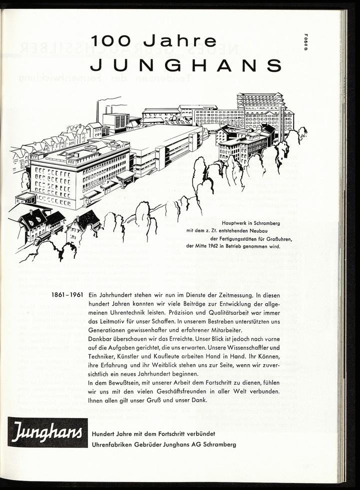 Les 100 ans de Junghans, célébrés en 1961 dans Europa Star