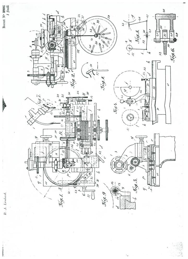 Brevet de machine à guillocher Lienhard & Cie